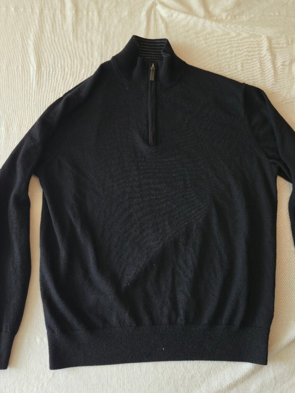 UNTUCKit Men's Medium Black Merino Wool Half-Zip Sweater Size Medium
